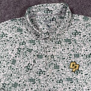 Johnnie-O Shirt Large Green‎ Cal Poly Sport Performance Polo College Football